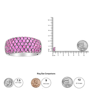 18K White Gold and Black Rhodium Multi Row Pink Sapphire Classic Band Ring - Rieworkes