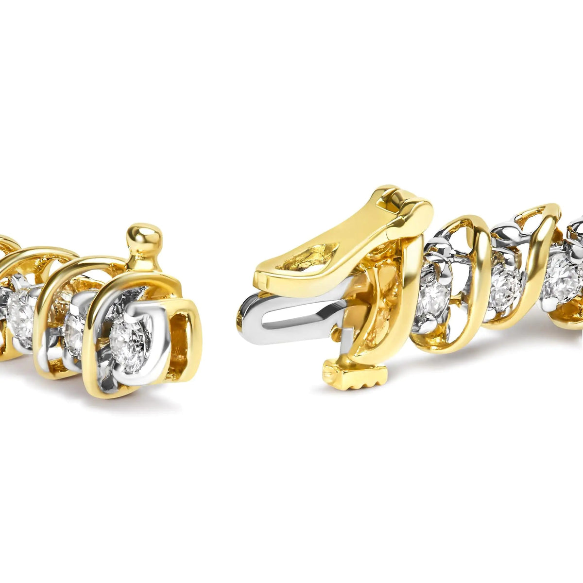 18K Yellow Gold 4.0 Cttw Round - Cut Diamond S - Link 7" Inch Tennis Bracelet (I - J Color, SI1 - SI2 Clarity) - Rieworkes