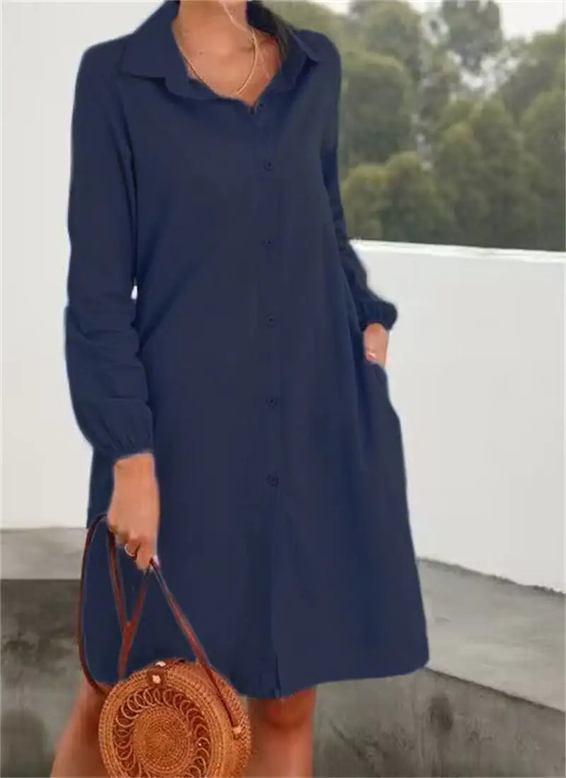 Long Sleeve Solid Color Cardigan and Skirt Set for Women