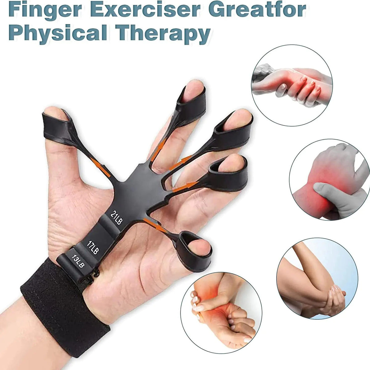 1pcs Silicone Gripster Grip Strengthener Finger Stretcher Hand Grip Trainer Gym Fitness Training And Exercise Hand Strengthene - Rieworkes