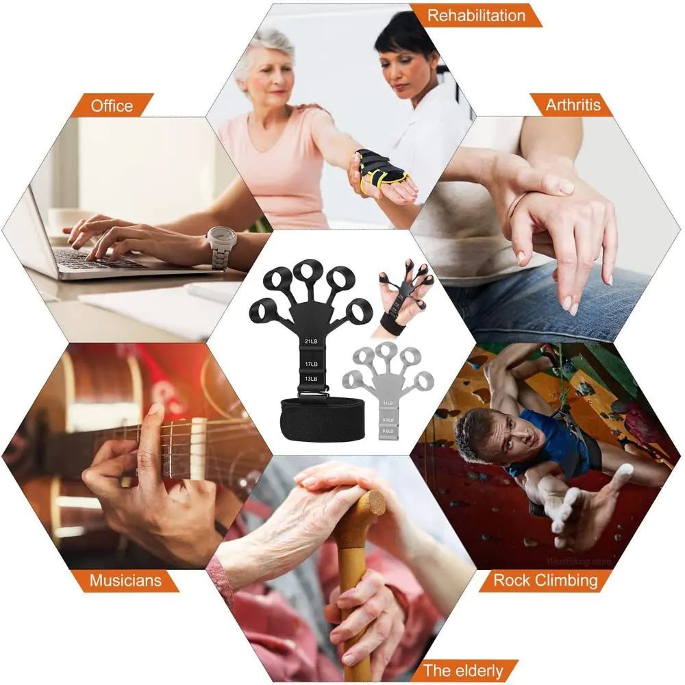 1pcs Silicone Gripster Grip Strengthener Finger Stretcher Hand Grip Trainer Gym Fitness Training And Exercise Hand Strengthene - Rieworkes