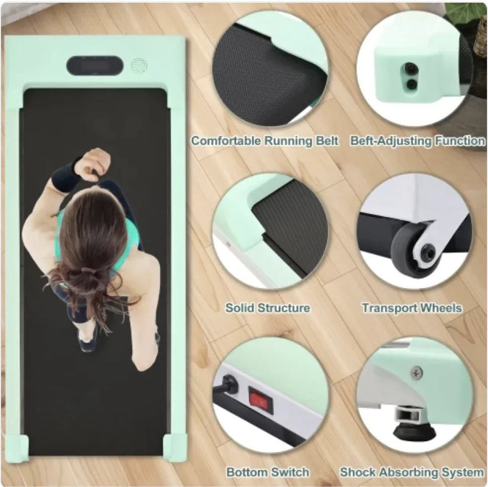 2 - in - 1 Under Desk Electric Treadmill 2.5HP with Remote Control &amp; Display for Home, Office, and Gym - Rieworkes