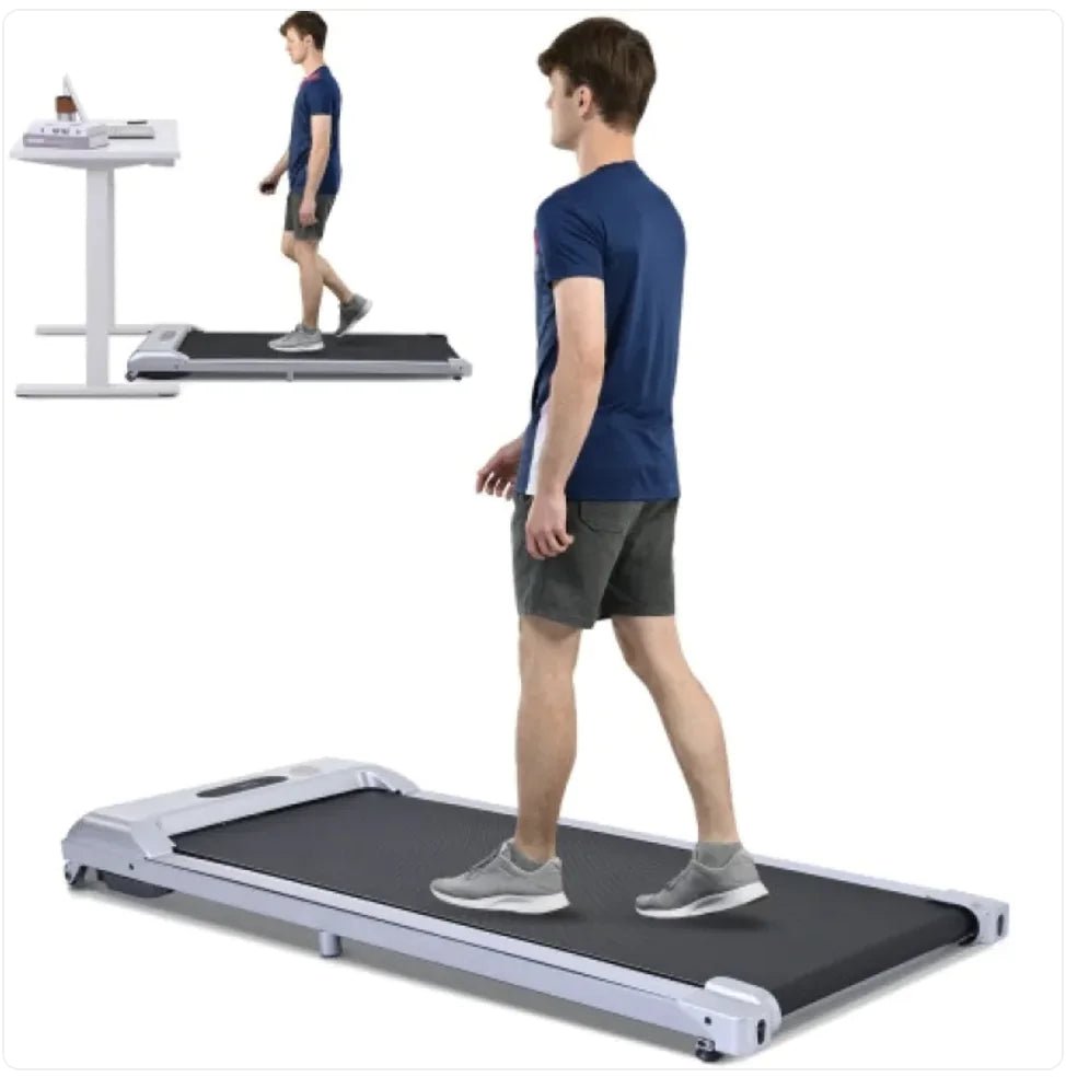 2 - in - 1 Under Desk Electric Treadmill 2.5HP with Remote Control &amp; Display for Home, Office, and Gym - Rieworkes