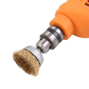 2 - Pack 3 Pcs Wire Brush Wheel Set Cup Drill Bit Rust Paint Attachment 1/4" USA - Rieworkes
