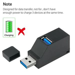 2 Pcs 3 Port USB 3.0 Hub Portable High Speed Splitter Box For PC Notebook Laptop - Rieworkes