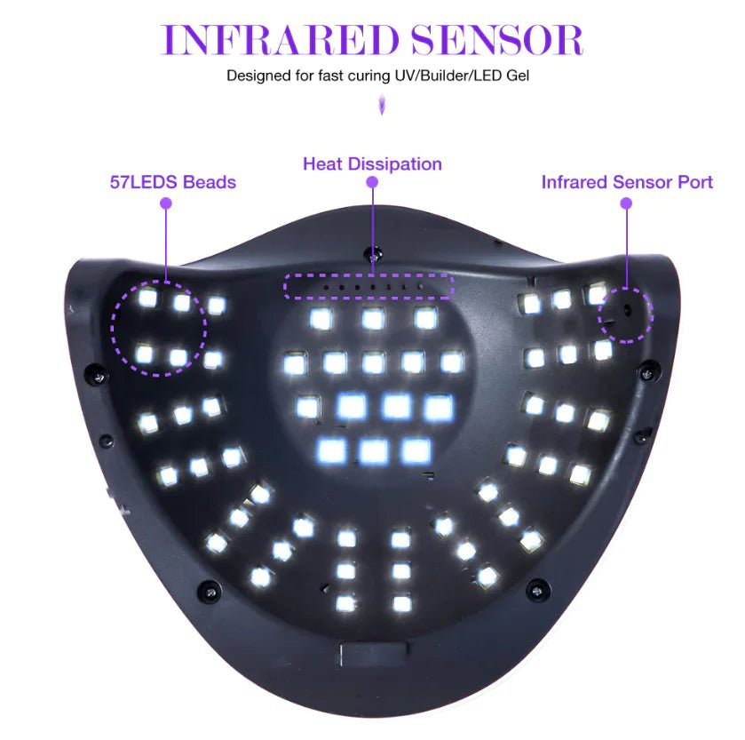 220W Nail Dryer LED Lamp UV Light Polish Gel Curing Machine Electric Manicure - Rieworkes