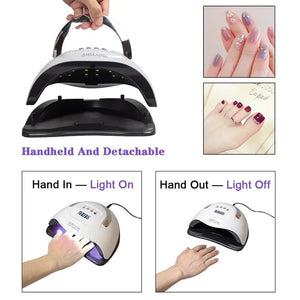 220W Nail Dryer LED Lamp UV Light Polish Gel Curing Machine Electric Manicure - Rieworkes
