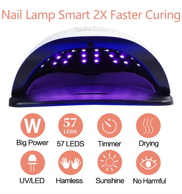 220W Nail Dryer LED Lamp UV Light Polish Gel Curing Machine Electric Manicure - Rieworkes