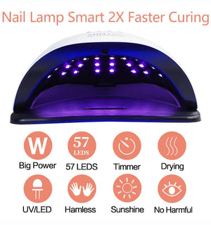 220W Nail Dryer LED Lamp UV Light Polish Gel Curing Machine Electric Manicure - Rieworkes