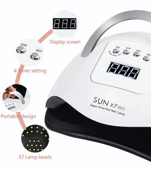 220W Nail Dryer LED Lamp UV Light Polish Gel Curing Machine Electric Manicure - Rieworkes