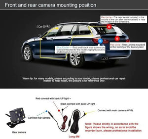 2.7'' Full HD 1080P Dash Cam Car DVR Front & Rear Camera Night Vision G - Sensor - Rieworkes