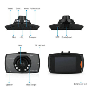 2.7'' Full HD 1080P Dash Cam Car DVR Front & Rear Camera Night Vision G - Sensor - Rieworkes