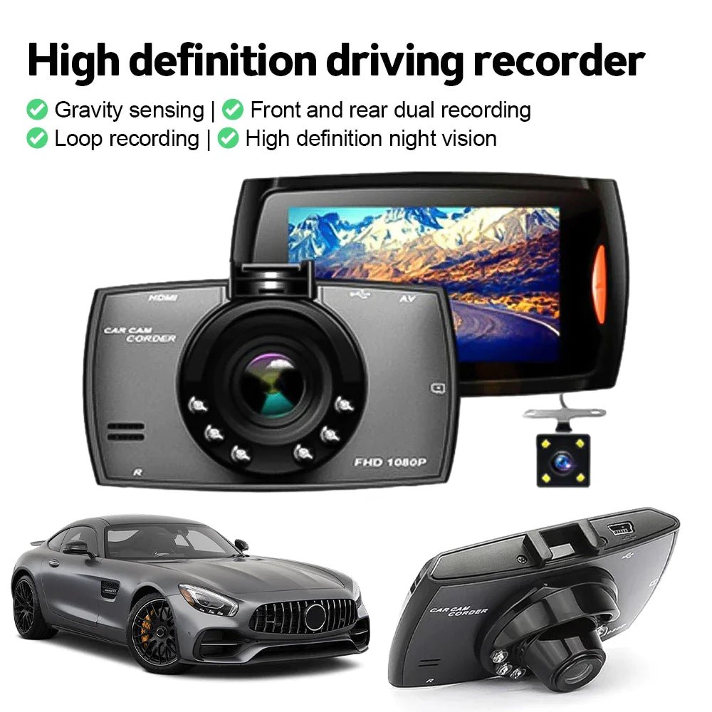 2.7&#39;&#39; Full HD 1080P Dash Cam Car DVR Front &amp; Rear Camera Night Vision G - Sensor - Rieworkes