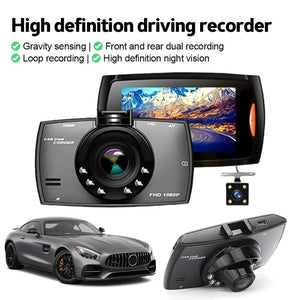 2.7'' Full HD 1080P Dash Cam Car DVR Front & Rear Camera Night Vision G - Sensor - Rieworkes