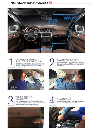 2.7'' Full HD 1080P Dash Cam Car DVR Front & Rear Camera Night Vision G - Sensor - Rieworkes