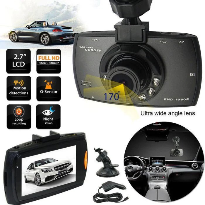 2.7&#39;&#39; Full HD 1080P Dash Cam Car DVR Front &amp; Rear Camera Night Vision G - Sensor - Rieworkes
