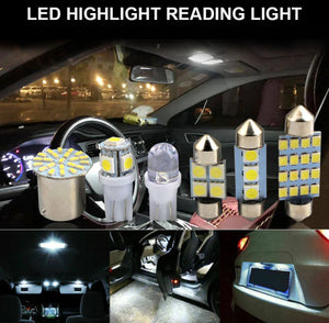 28pcs Car Interior White Combo LED Map Dome Door Trunk License Plate Light Bulbs - Rieworkes