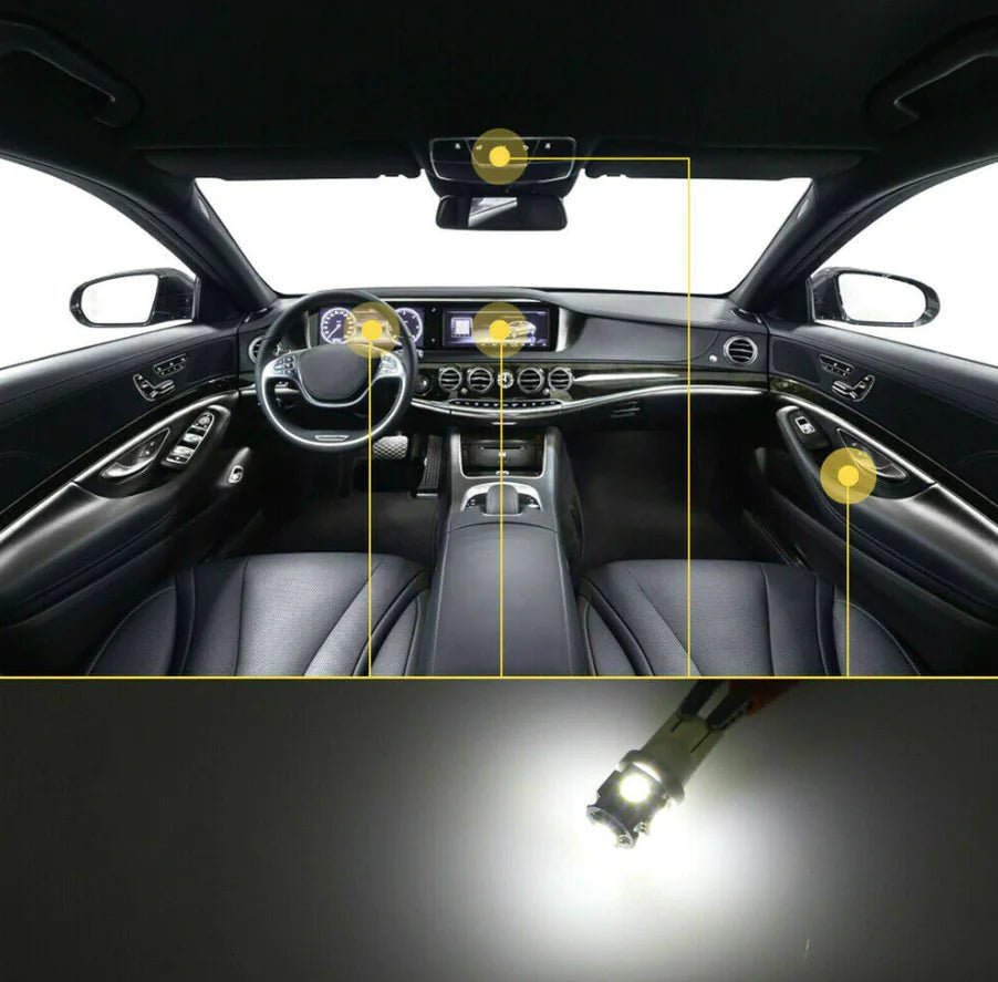 28pcs Car Interior White Combo LED Map Dome Door Trunk License Plate Light Bulbs - Rieworkes