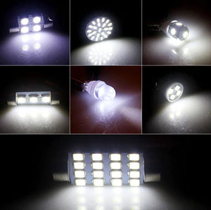 28pcs Car Interior White Combo LED Map Dome Door Trunk License Plate Light Bulbs - Rieworkes