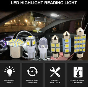 28pcs Car Interior White Combo LED Map Dome Door Trunk License Plate Light Bulbs - Rieworkes