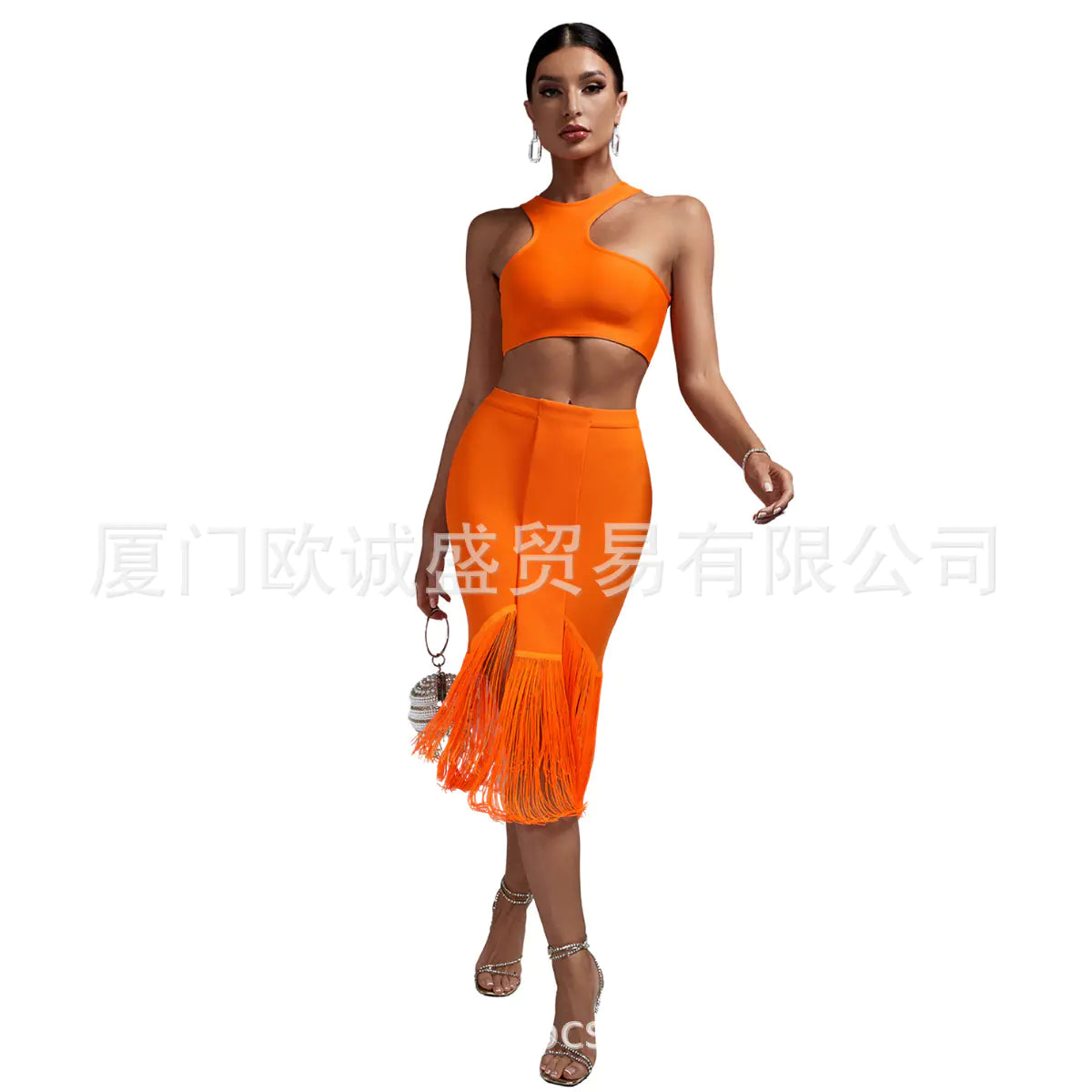 Fashionable Women's Irregular Sleeveless Top &amp; Skirt Set