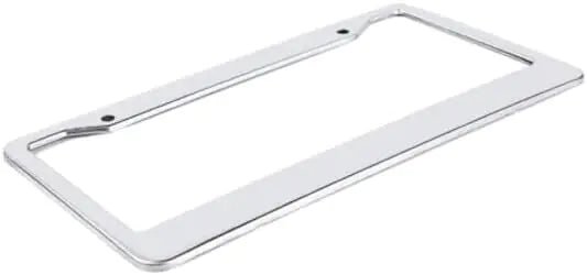 2PCS Chrome Stainless Steel Metal License Plate Frame Tag Cover With Screw Caps - Rieworkes