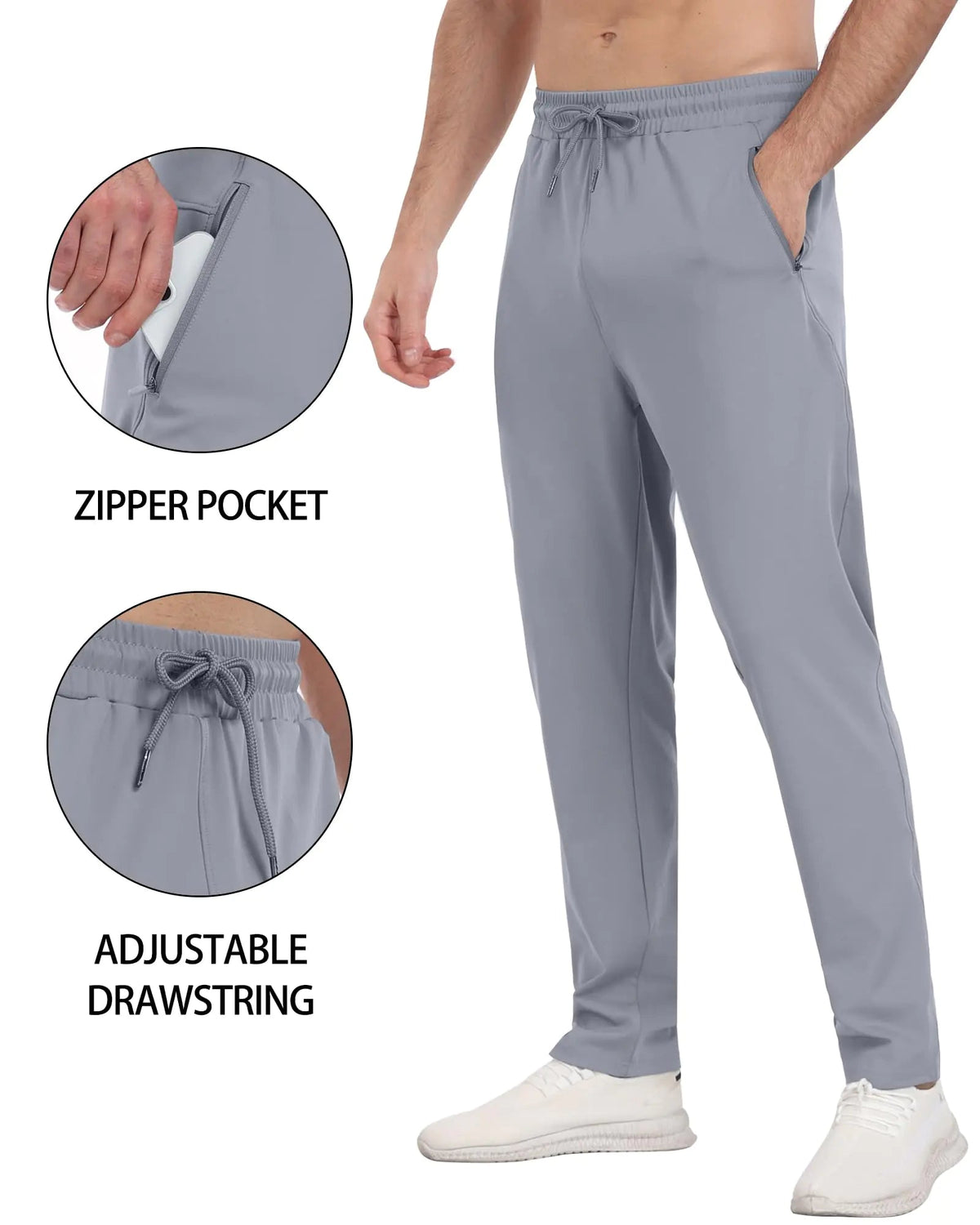 3 Pack Mens Athletic Sweatpants with Zipper Pockets,Workout Gym Joggers Pants for Men Running Jogging Pants 3 Packs - black/Dark Gray/Light Gray XX - Large - Rieworkes