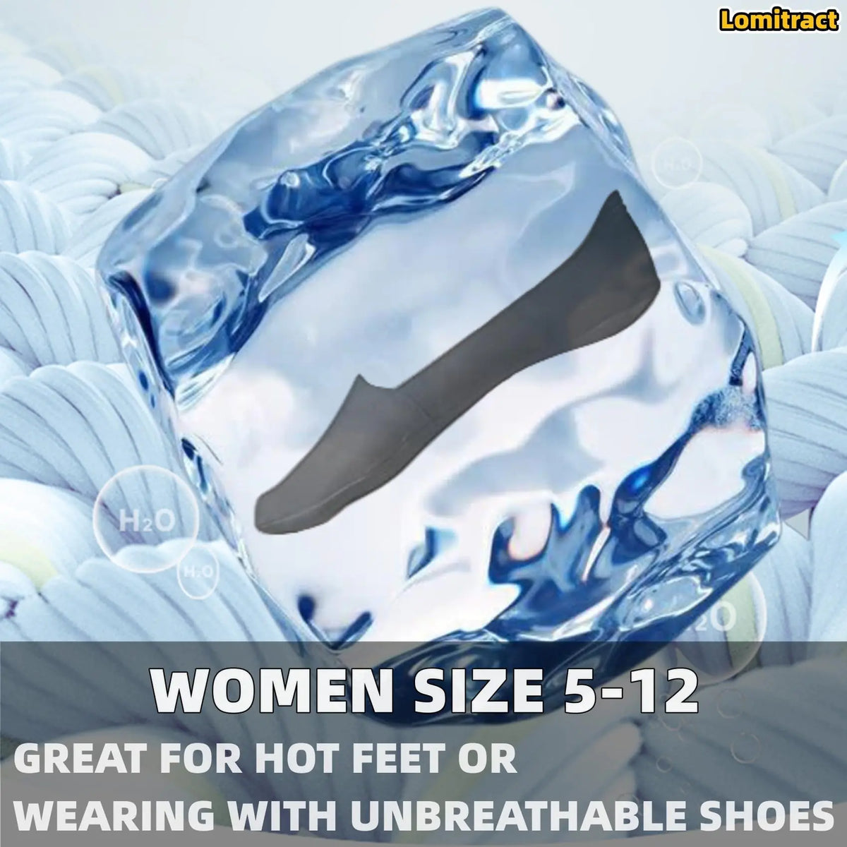 Lomitract Thin No Show Socks (Women 5-12), Made of Ice Silk Surface on the Surface &amp; Cotton on the Bottom 6 Pairs - Value Pack 5-8 C-multicolor-6pairs