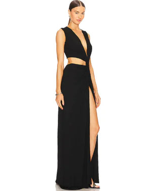 Deep V-Neck Slim Fit Dress