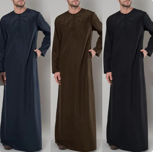 Men's Islamic Long Sleeve Kurta Robe