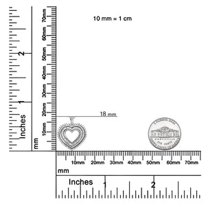 .925 Sterling Silver 1.0 Cttw Baguette and Round Diamond Heart Pendant 18" Necklace (H - I Color, I3 Clarity) - Rieworkes