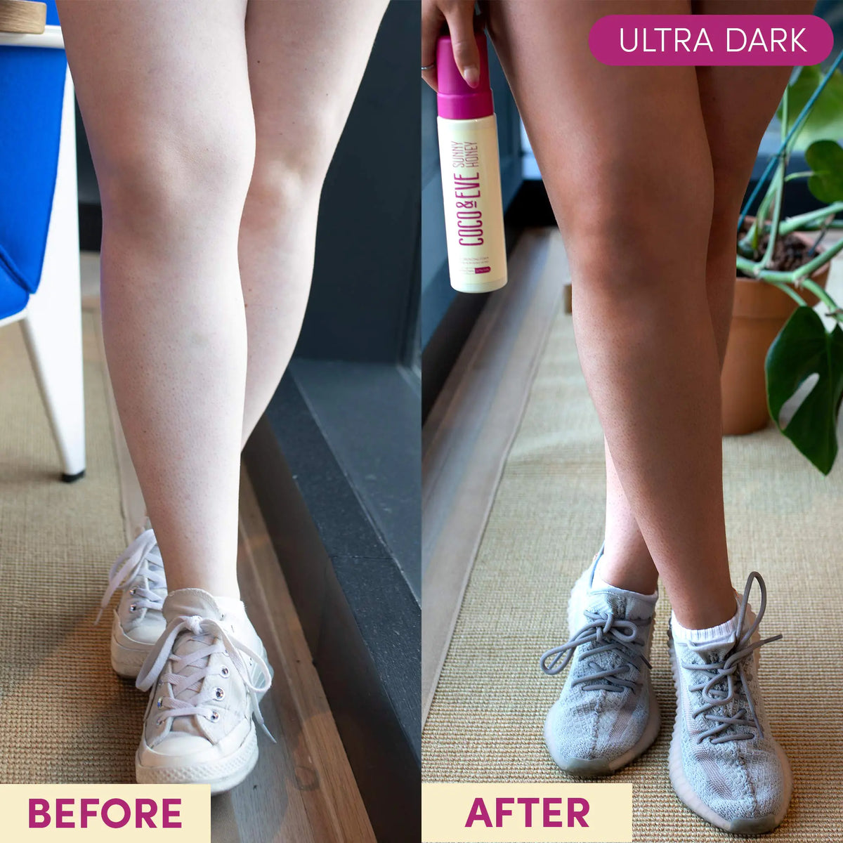 Coco &amp; Eve Self Tanner Mousse Kit - All Natural| Sunless Instant Tanning Lotion with Bronzer &amp; Mitt Applicator | Sunny Honey Bali Bronzing Kit (Ultra Dark) Ultra Dark