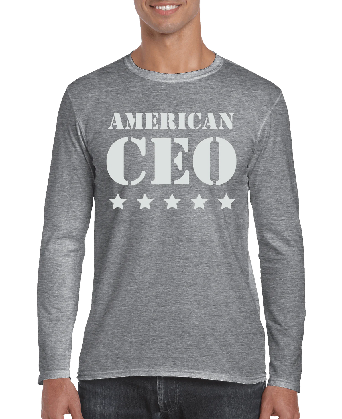 Five Star American CEO Men's Long Sleeve Shirt