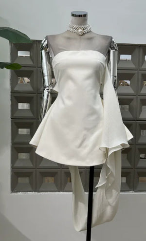 Ribbon Tube Mini Dress