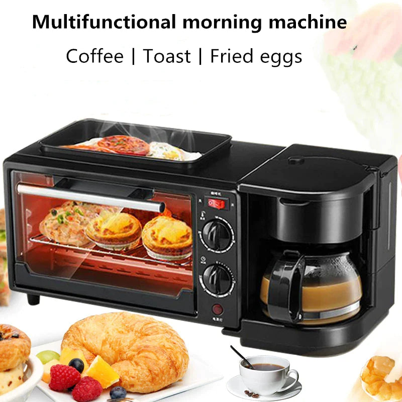 3-in-1 Breakfast Machine: Coffee Maker &amp; Toaster
