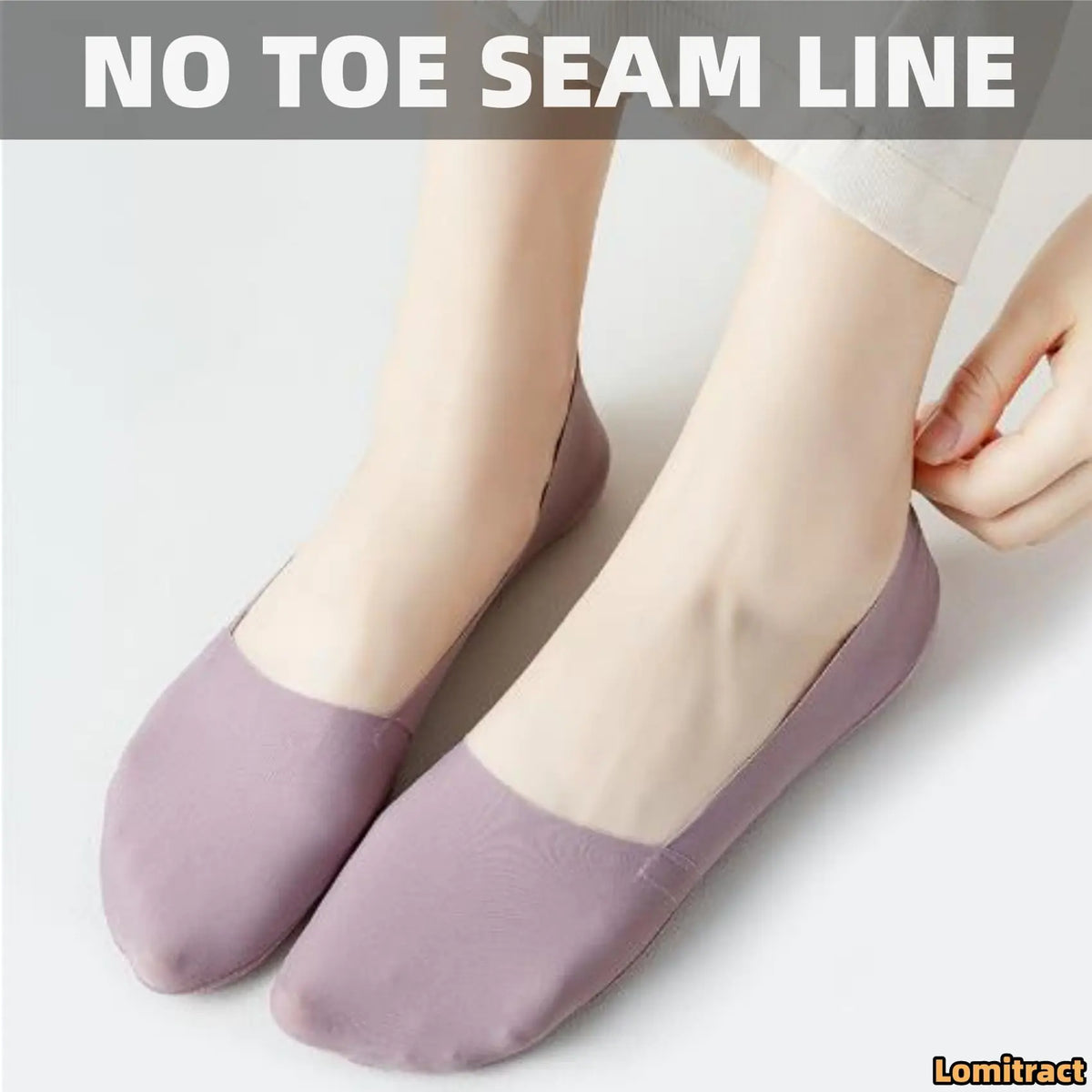 Lomitract Thin No Show Socks (Women 5-12), Made of Ice Silk Surface on the Surface &amp; Cotton on the Bottom 6 Pairs - Value Pack 5-8 C-multicolor-6pairs