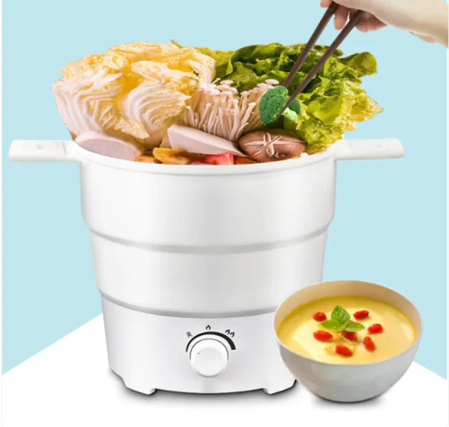 Compact Folding Electric Wok &amp; Rice Cooker