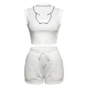 Trendy Sleeveless Streetwear Suit