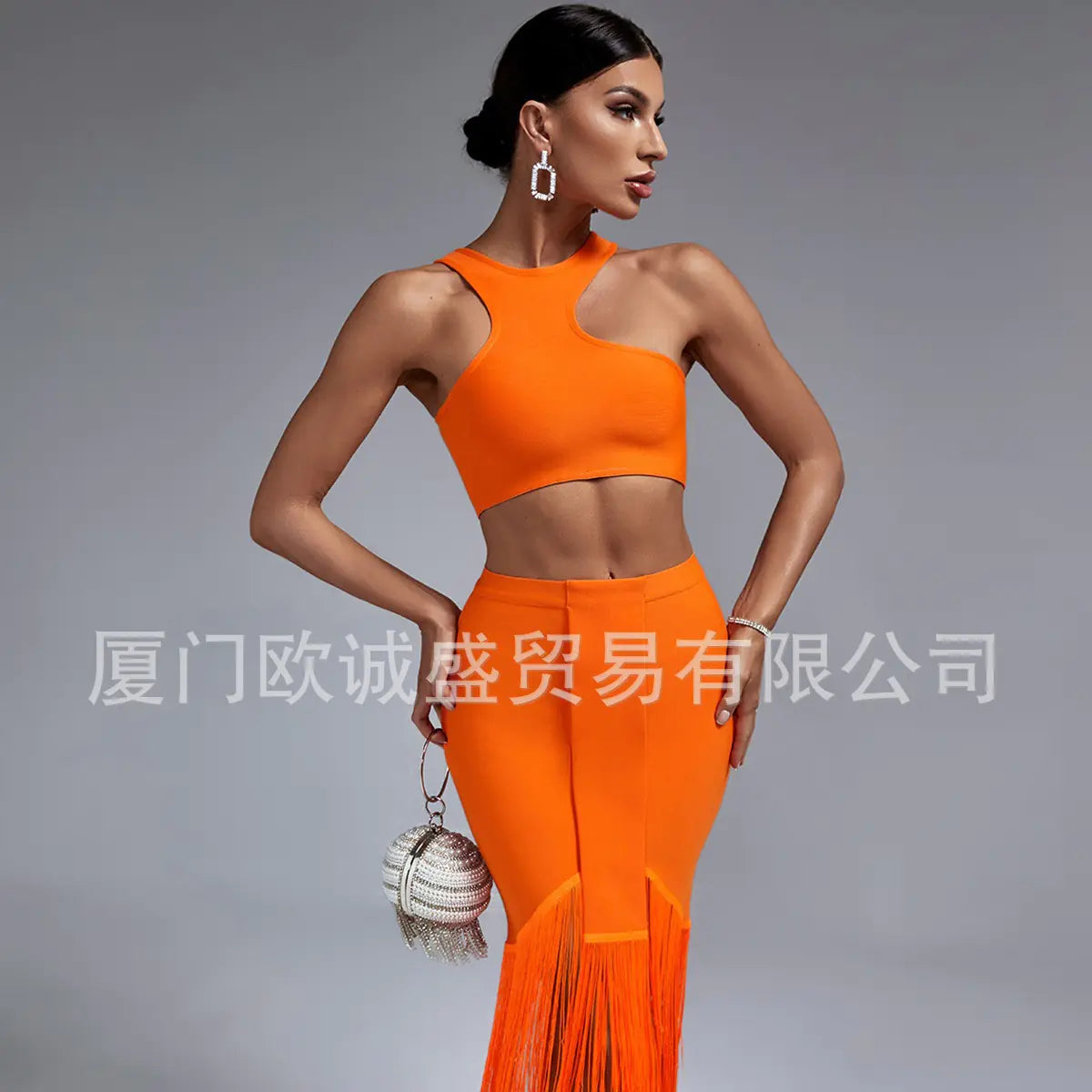 Fashionable Women's Irregular Sleeveless Top &amp; Skirt Set