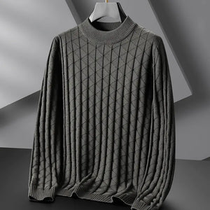 Plus Size Men's Loose Knit Round Neck Sweater