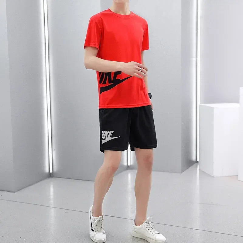 Luxury Men's T-Shirt and Shorts Set for Teens (2 Pieces)