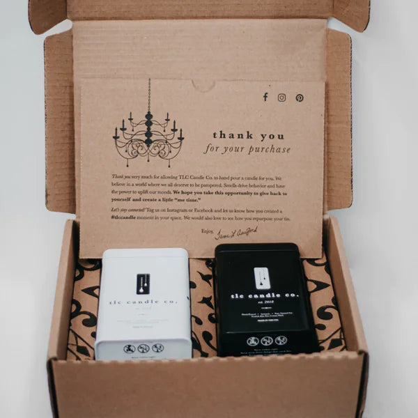 &quot;Date Night&quot; Glass of Red, Blackberry and Bay and Amber Noir, Cedar and Sandalwood Luxury 2-Wick Soy Candle Gift Set