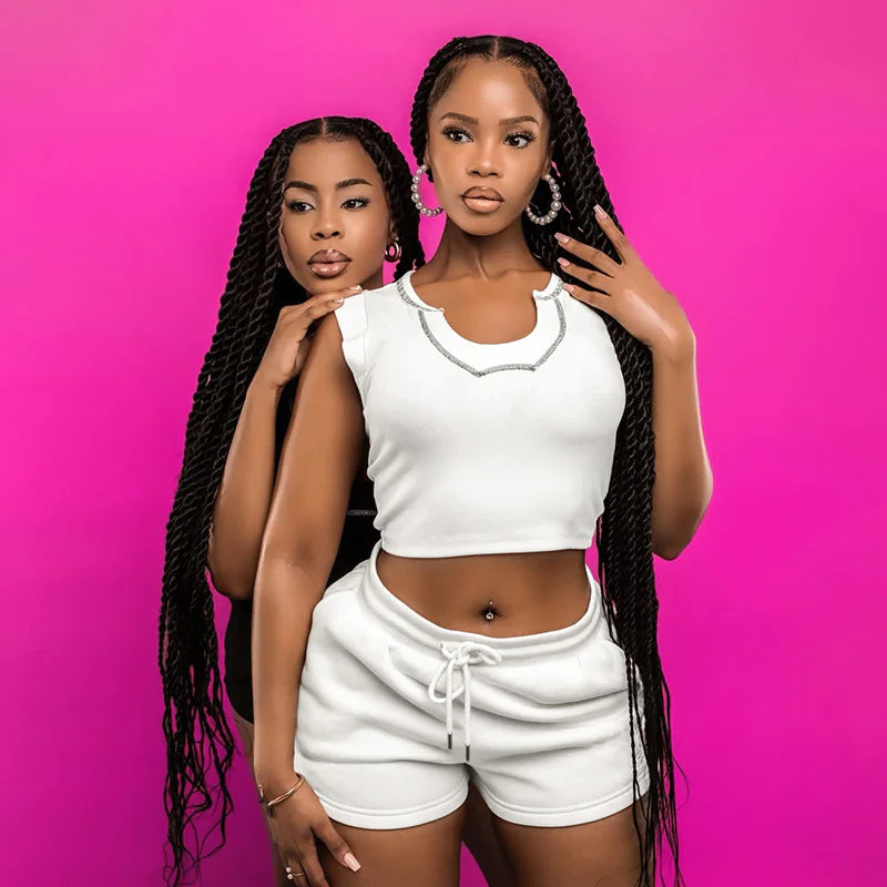 Trendy Sleeveless Streetwear Suit