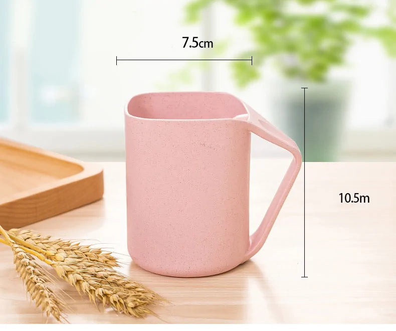 Wheat Square Mouth Oblique Toothbrush Cup