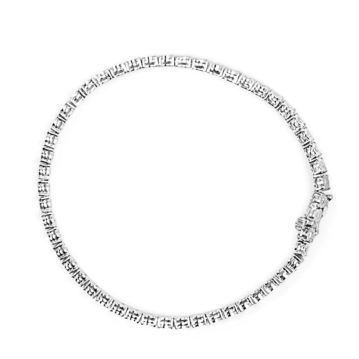 .925 Sterling Silver Lab Grown Diamond Illusion-Set Miracle Plate Tennis Bracelet - 7.25&quot; Inches