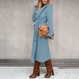 2023 Fall Winter Women's Long Solid Color Coat