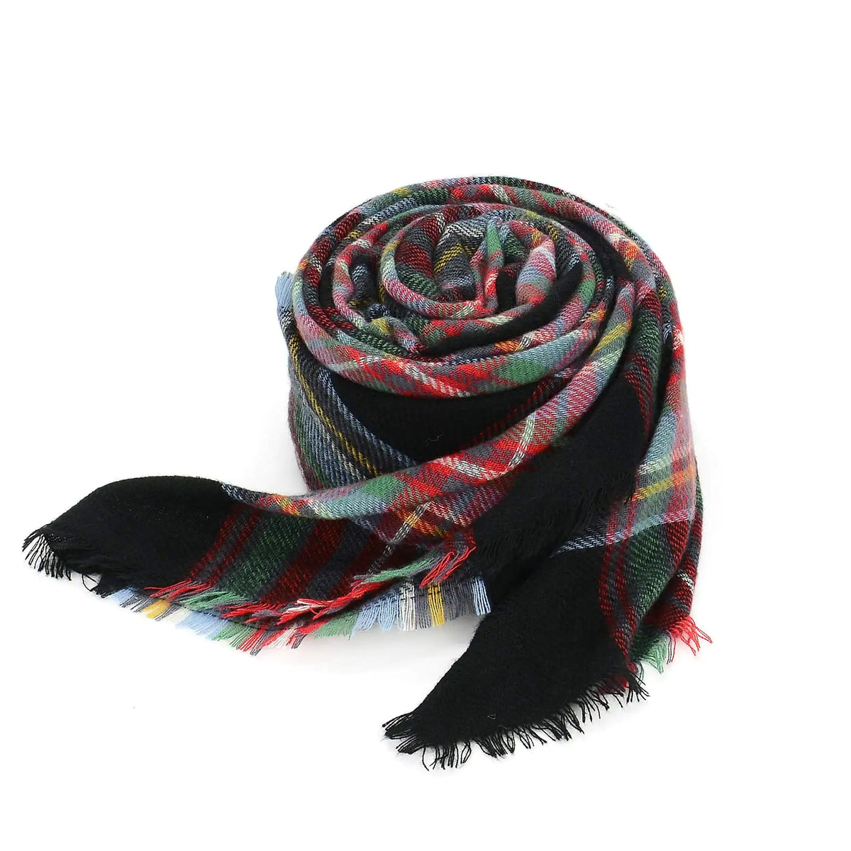 American Trends Womens Fall Winter Scarf Plaid Tassel Soft Warm Blanket Scarves Womens Shawl Wraps One Size Red &amp; Black