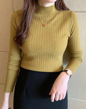 Half Turtleneck Bottoming Shirt Women's Long-sleeved Sweater Top