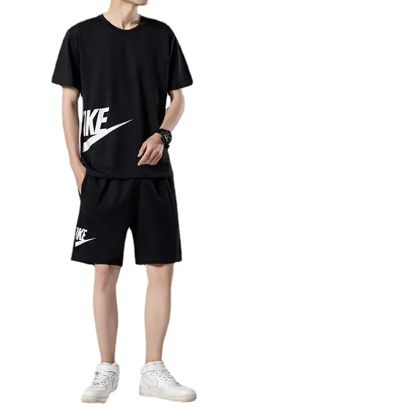 Luxury Men's T-Shirt and Shorts Set for Teens (2 Pieces)