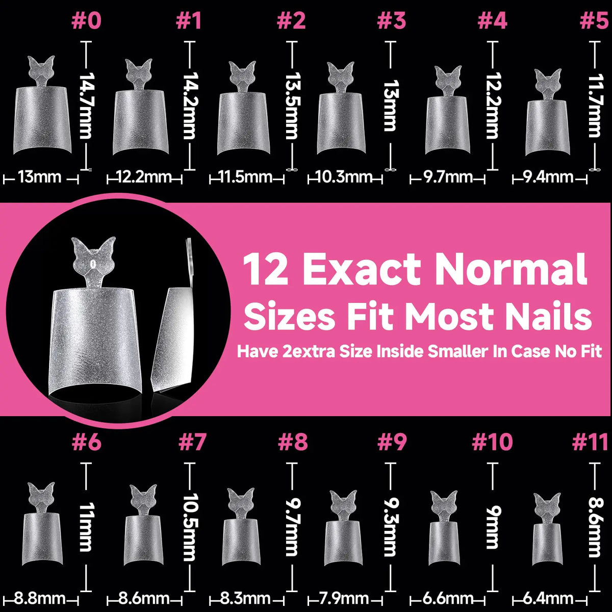 UNA GELLA Short Coffin Fake Nails 504Pcs Half Cover Matte Nail Tips Extra Short Coffin Gel X Nail Tips No C Curve Pre-buff No Need File Salon Quality Nail Extension DIY Nail Art Salon 12 Sizes C3-Half Short Coffin